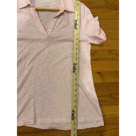 Talbots Pink White Striped Pullover Size M Cotton/Modal Fabric Breezy Coastal - Picture 5 of 5